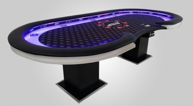 Mesa de Poker com Pista de Fichas, Porta Copos e Caixinha de Rake - Pro8